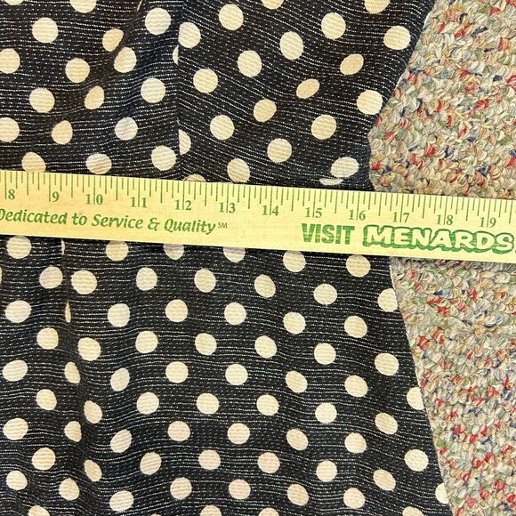 Anthropologie Maeve Nikola Black Cream Dot Print Lattice Neck SS Dress Size 12 - Picture 15 of 16